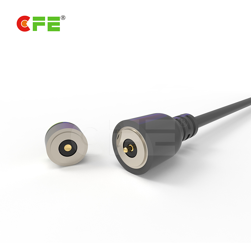 Fast charging round magnetic cable connector with usb