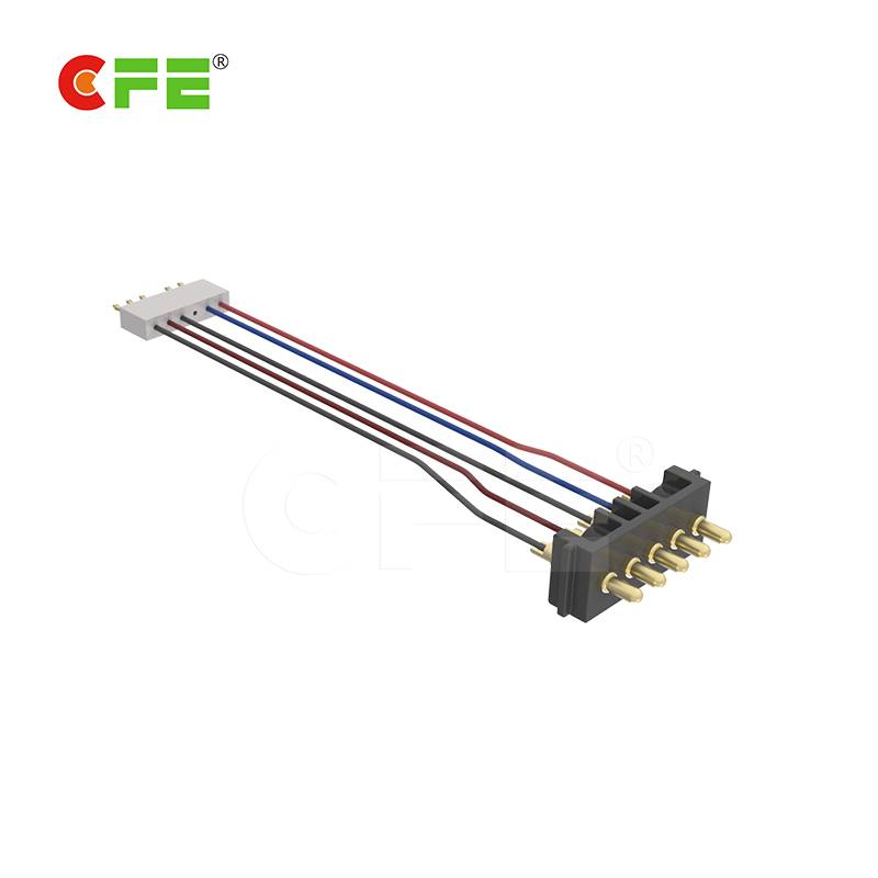 Custom 5pin male pogo pin connector with cable 