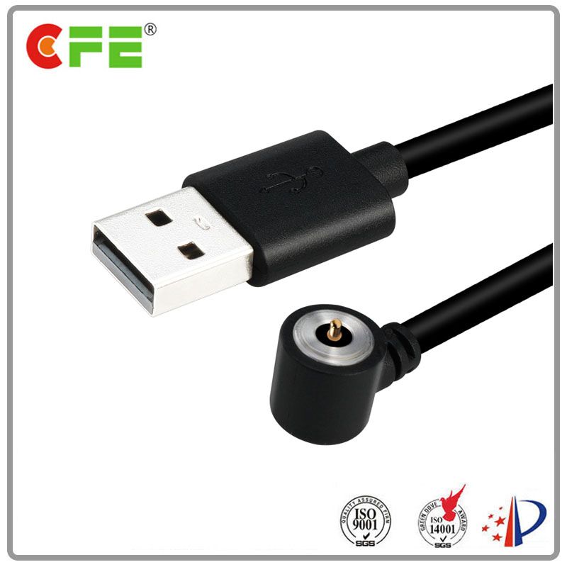 Fast charging round magnetic cable connector with usb