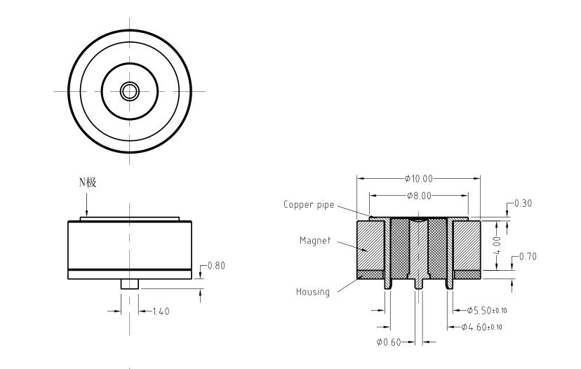 圓形公母磁吸式充電線 平板電腦磁吸充電器