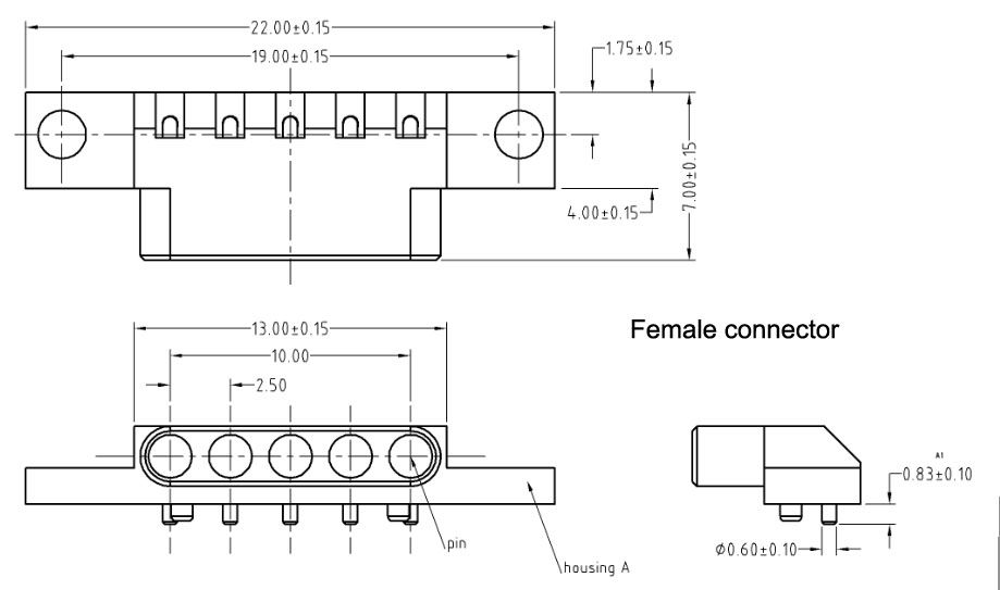 Customized 5pin Male and Female Connector